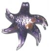1 42mm Purple and Gold Foil Lampwork Starfish Pendant
